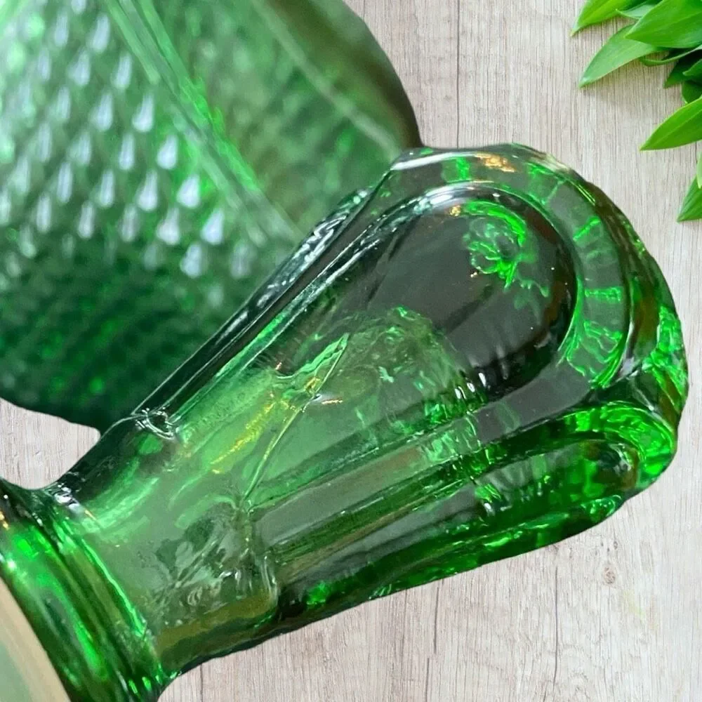 Empoli Emerald Green Diamond Cut Decanter Perfect - Picture 9 of 10